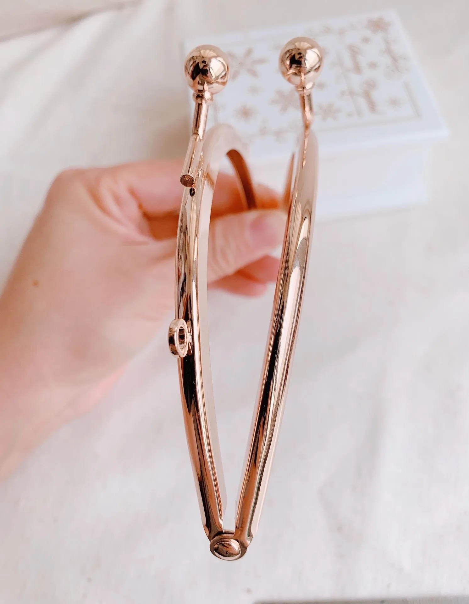 12.8cm( 5") Light Gold Metal Purse Frame Half Round 12.8 x 6cm