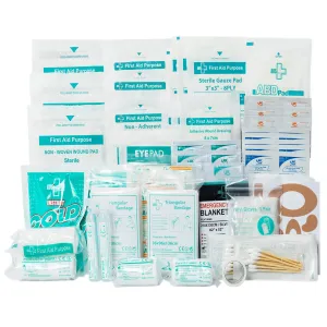 160 Piece First Aid Kit Bag Refill Kit - Includes Eyewash,Instant Cold Pack, Bandages, Emergency Blanket, Moleskin Pad, Gauze - Extra Replacement Medical Supplies for First Aid