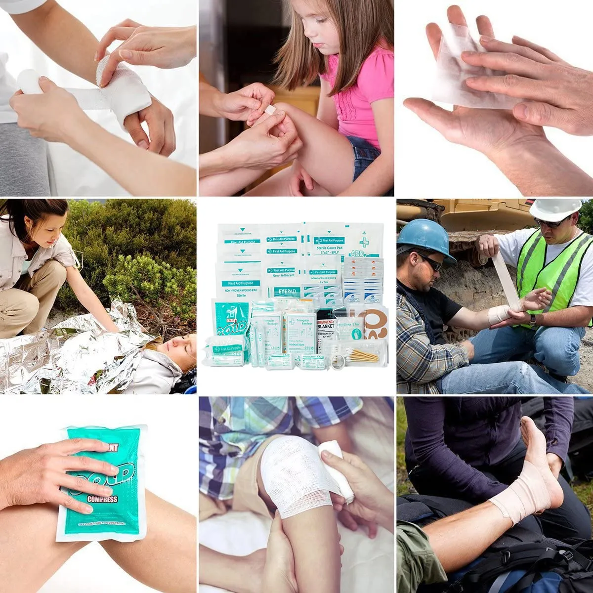160 Piece First Aid Kit Bag Refill Kit - Includes Eyewash,Instant Cold Pack, Bandages, Emergency Blanket, Moleskin Pad, Gauze - Extra Replacement Medical Supplies for First Aid