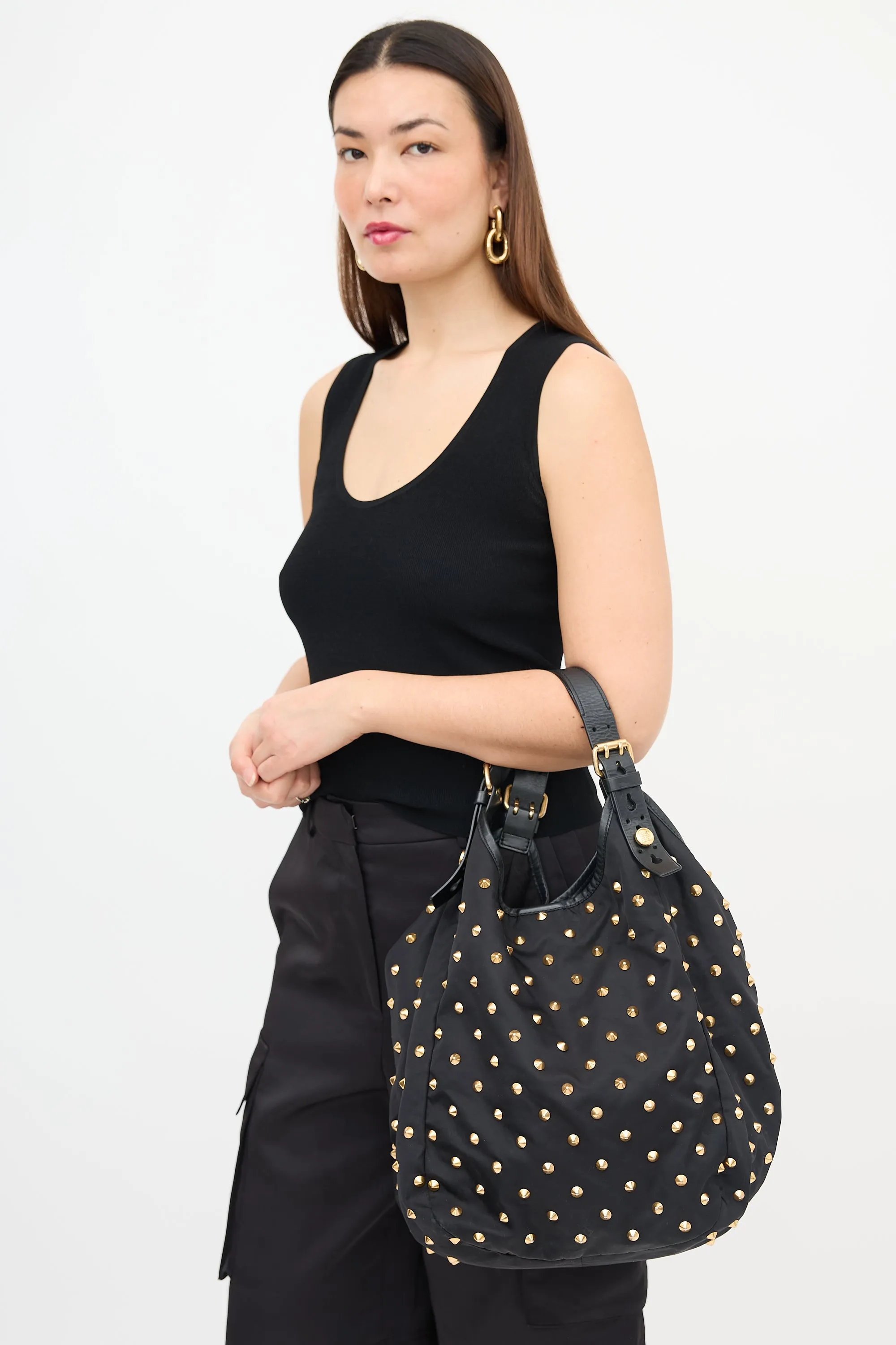 2009 Studded Sacca Shoulder Bag