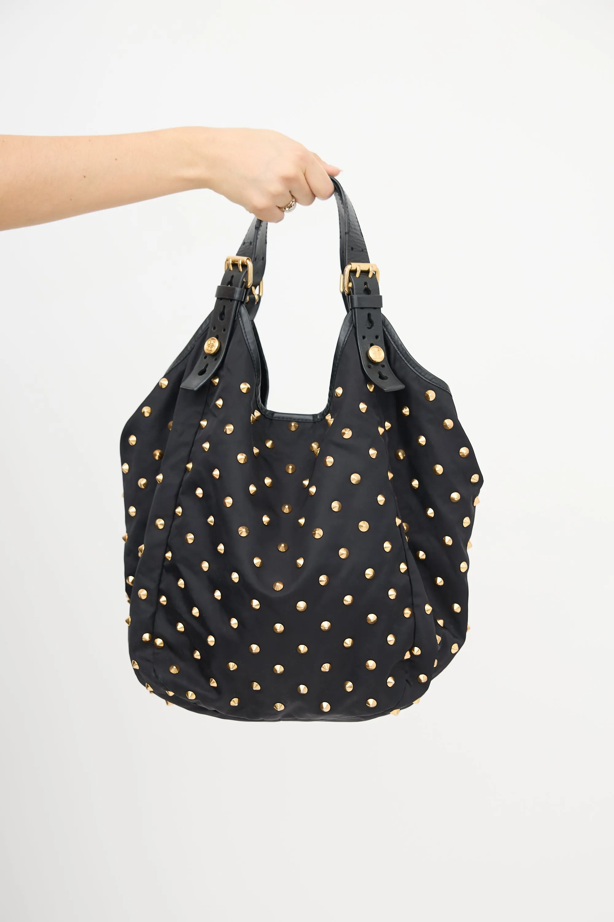 2009 Studded Sacca Shoulder Bag