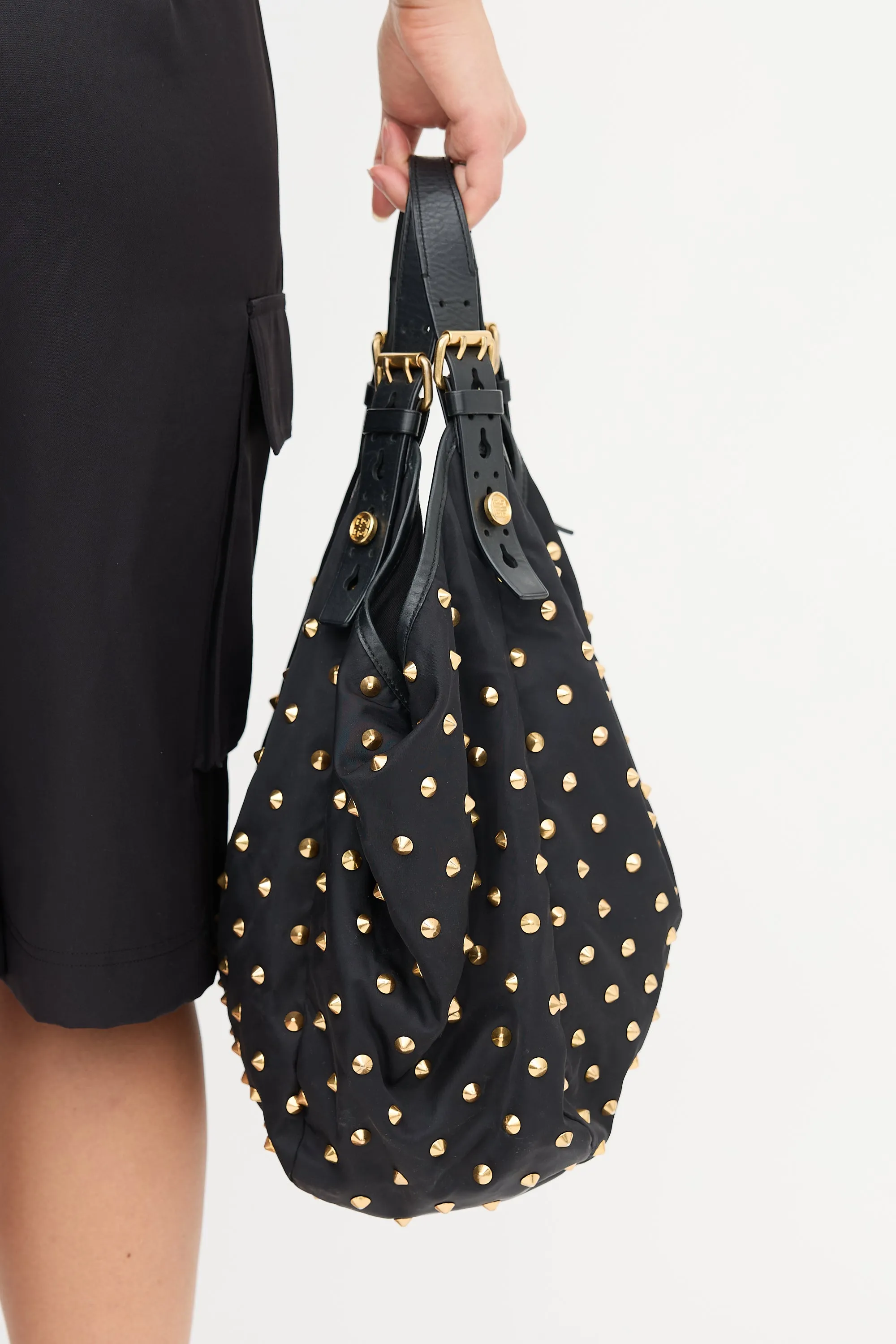 2009 Studded Sacca Shoulder Bag