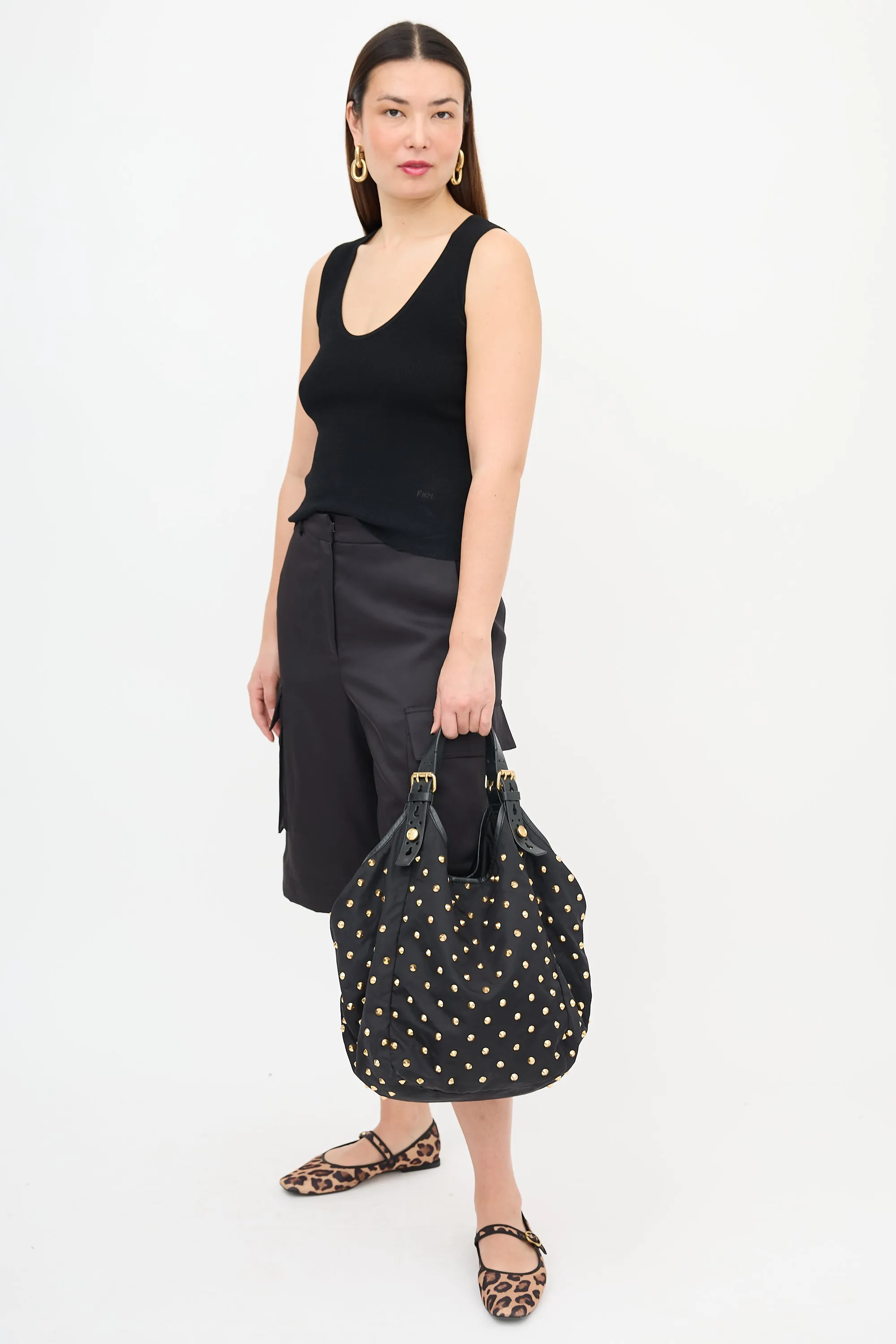 2009 Studded Sacca Shoulder Bag