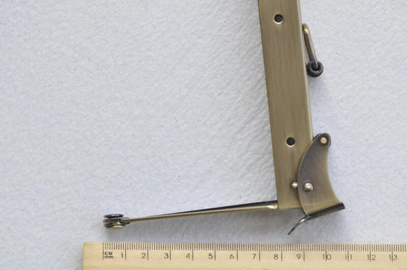 22cm Brushed Brass Metal Closure Purse Frame Doctor Bag With Screw