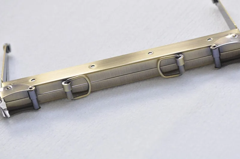 22cm Brushed Brass Metal Closure Purse Frame Doctor Bag With Screw