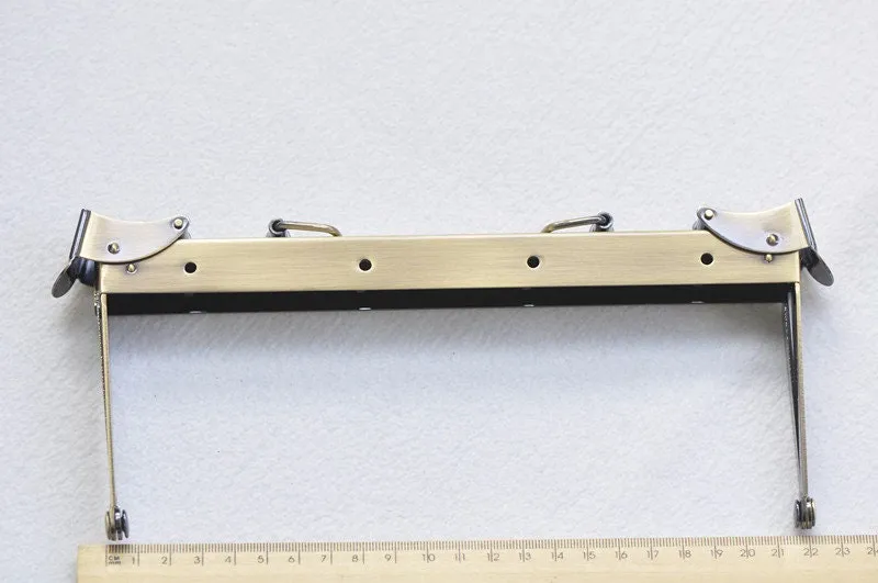 22cm Brushed Brass Metal Closure Purse Frame Doctor Bag With Screw