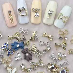 5 Pcs 3D Nail Art Butterfly Decoration | Luxury Metal Nail Art Rhinestones Charms Shiny Nail Crystal Diamonds Gems | Manicure Craft Design