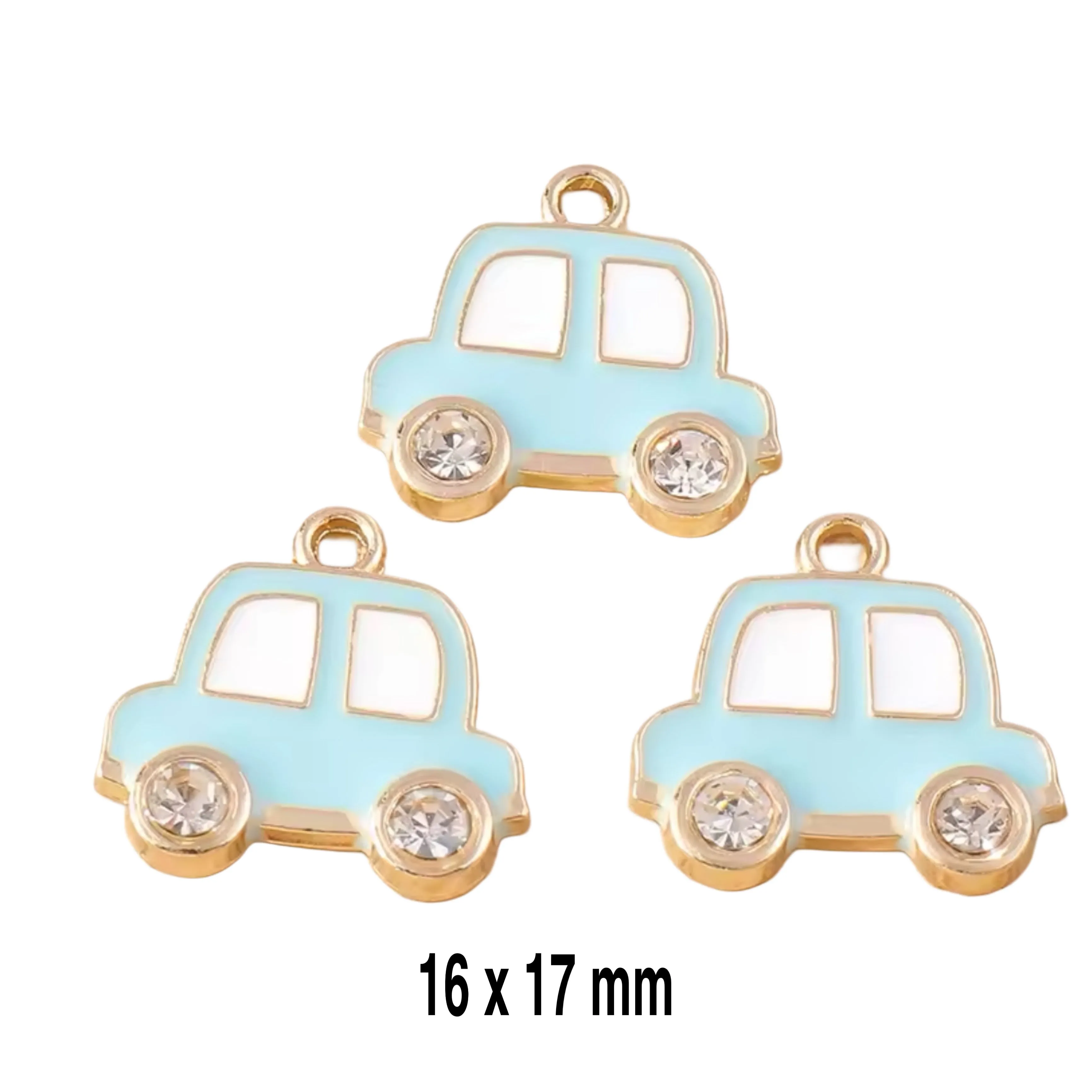 6.7 CM Light Blue Evil Eye Baby Pin With David Star Charm - Gold