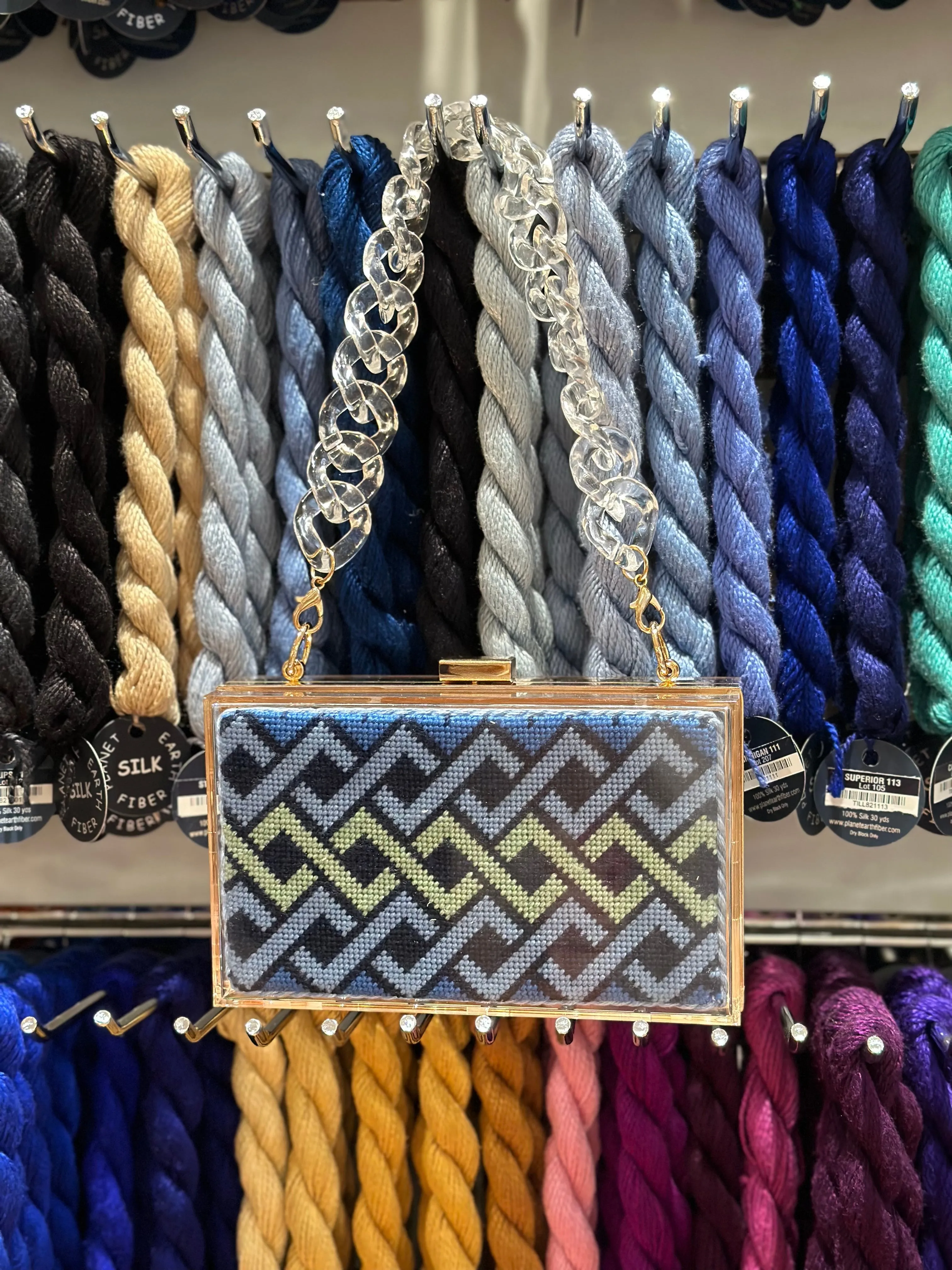 Acrylic Purse - Gold finish with Acrylic Strap