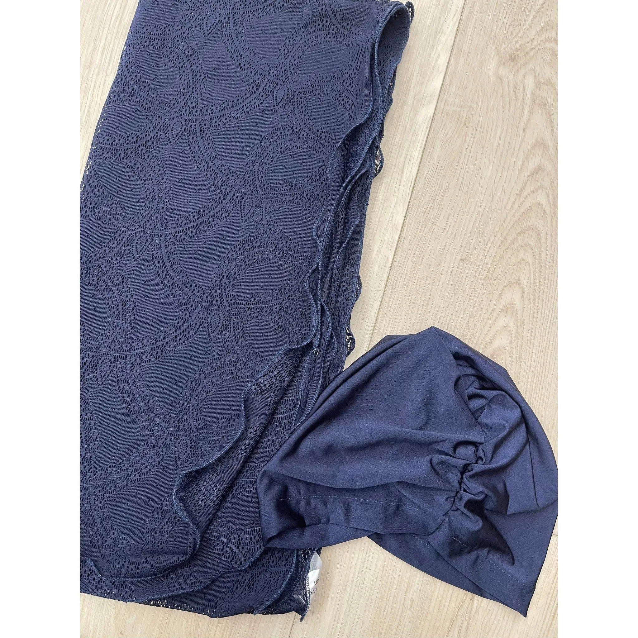Avigail Lahiani Elegant Headcover Set - Navy Lace