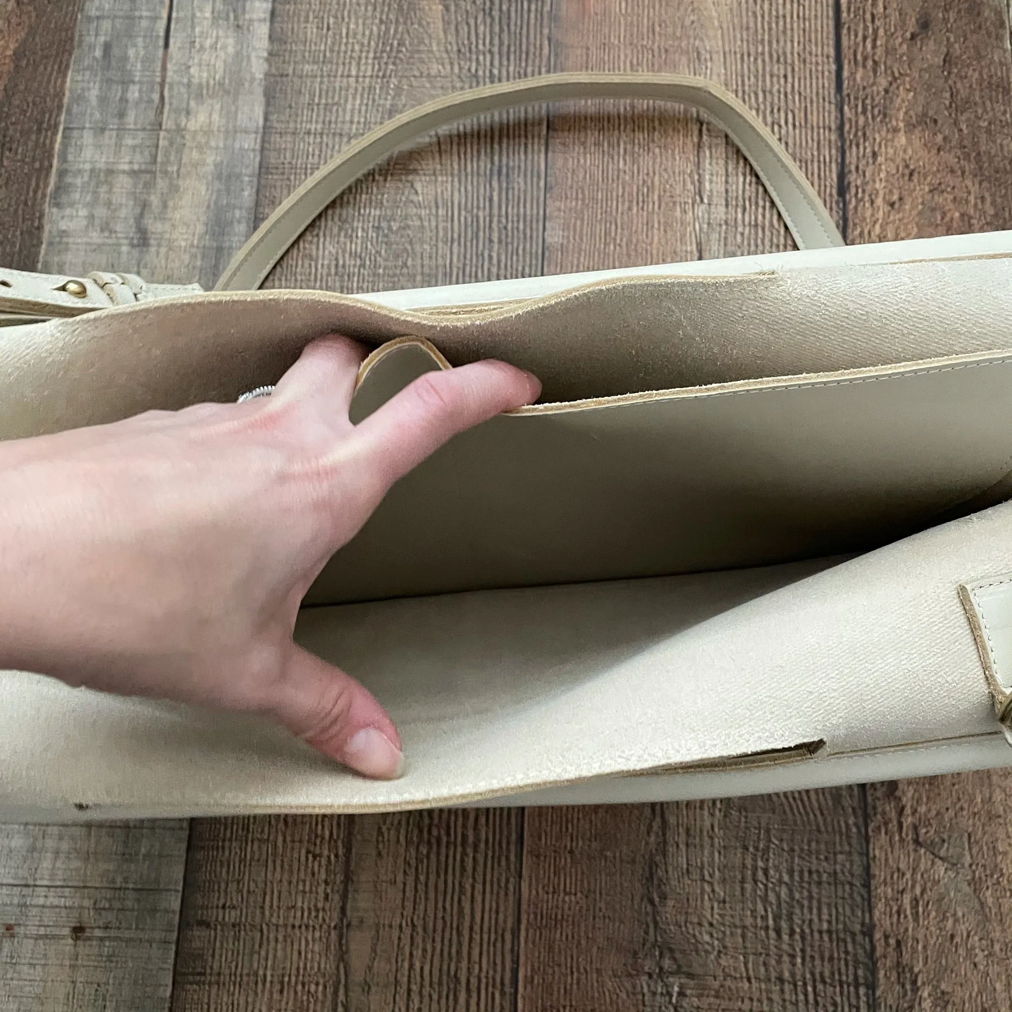 B o u t o n n é  x SK Tan Leather Handbag