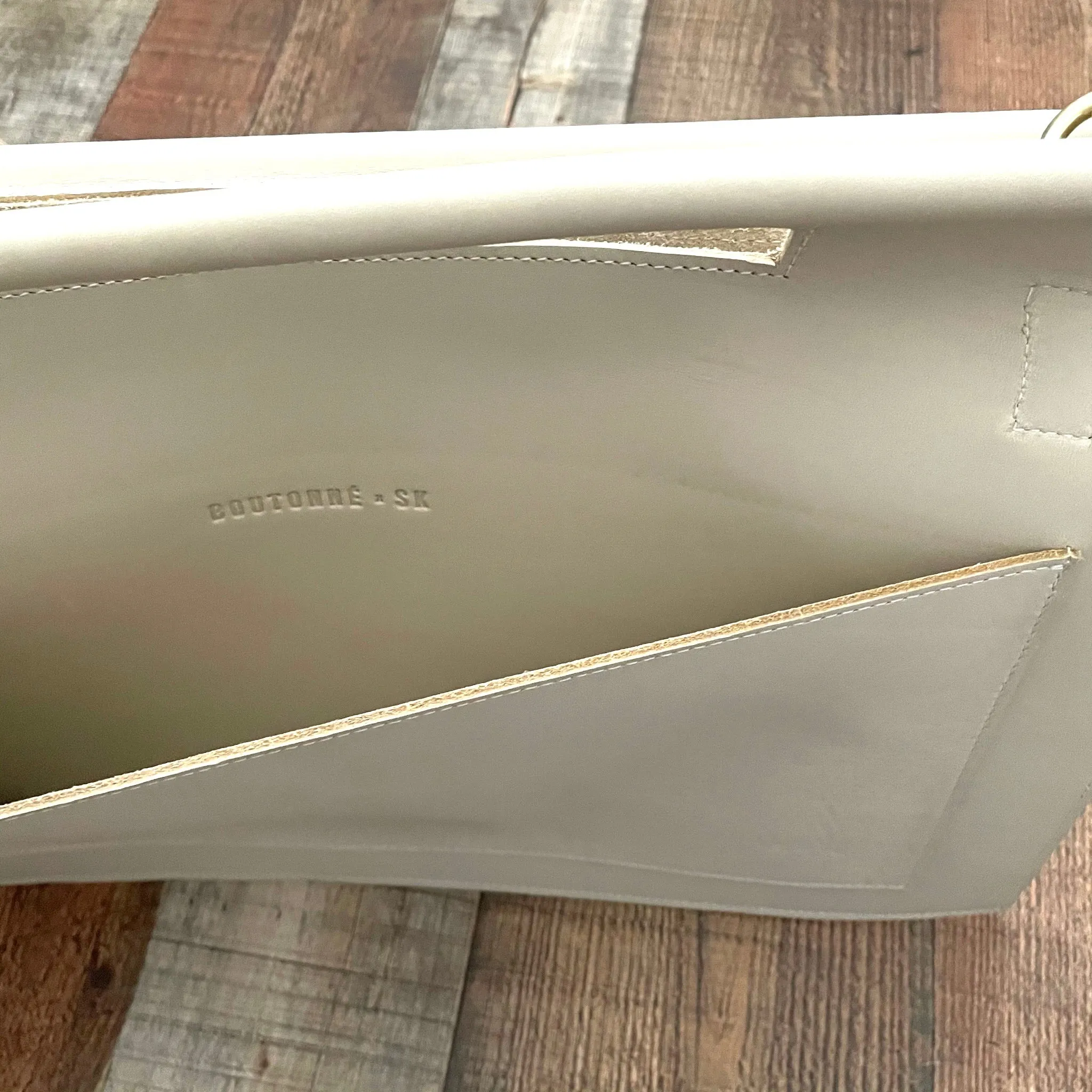 B o u t o n n é  x SK Tan Leather Handbag