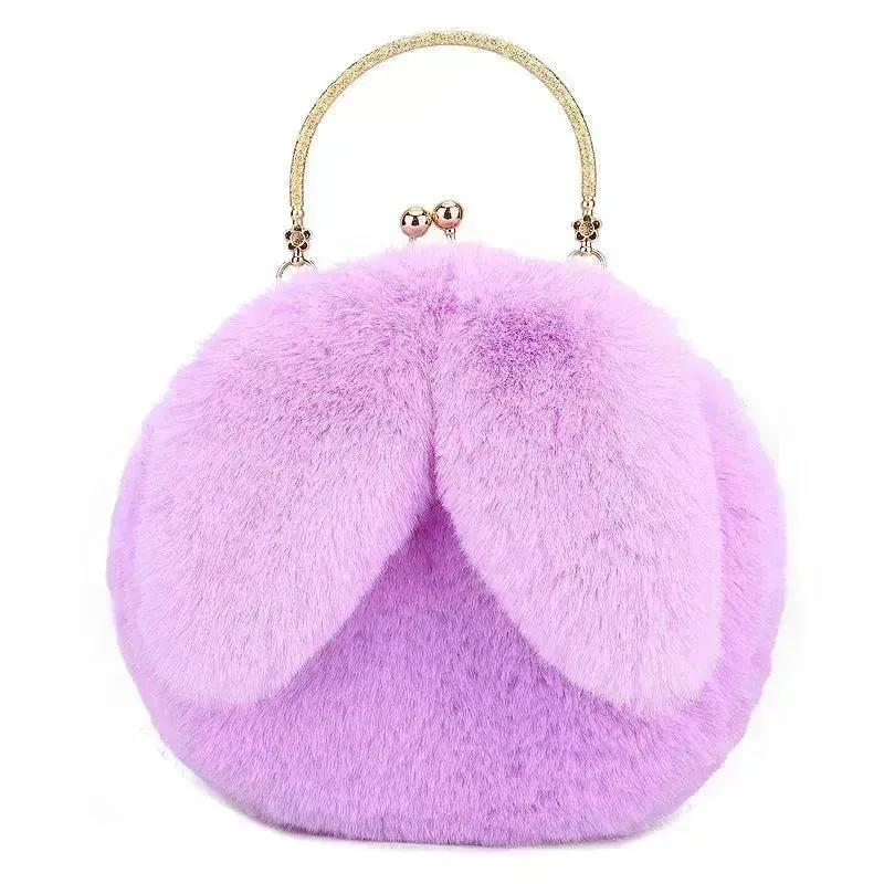 Baby Girl Fashion chain ear plush handbag