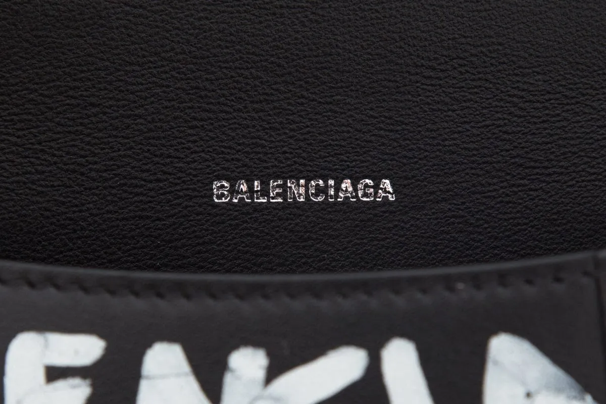 Balenciaga Black & White Hourglass Graffiti Handbag