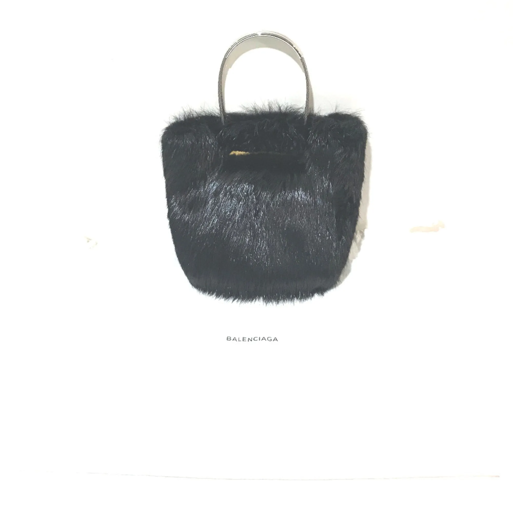 Balenciaga Black Fur Bag