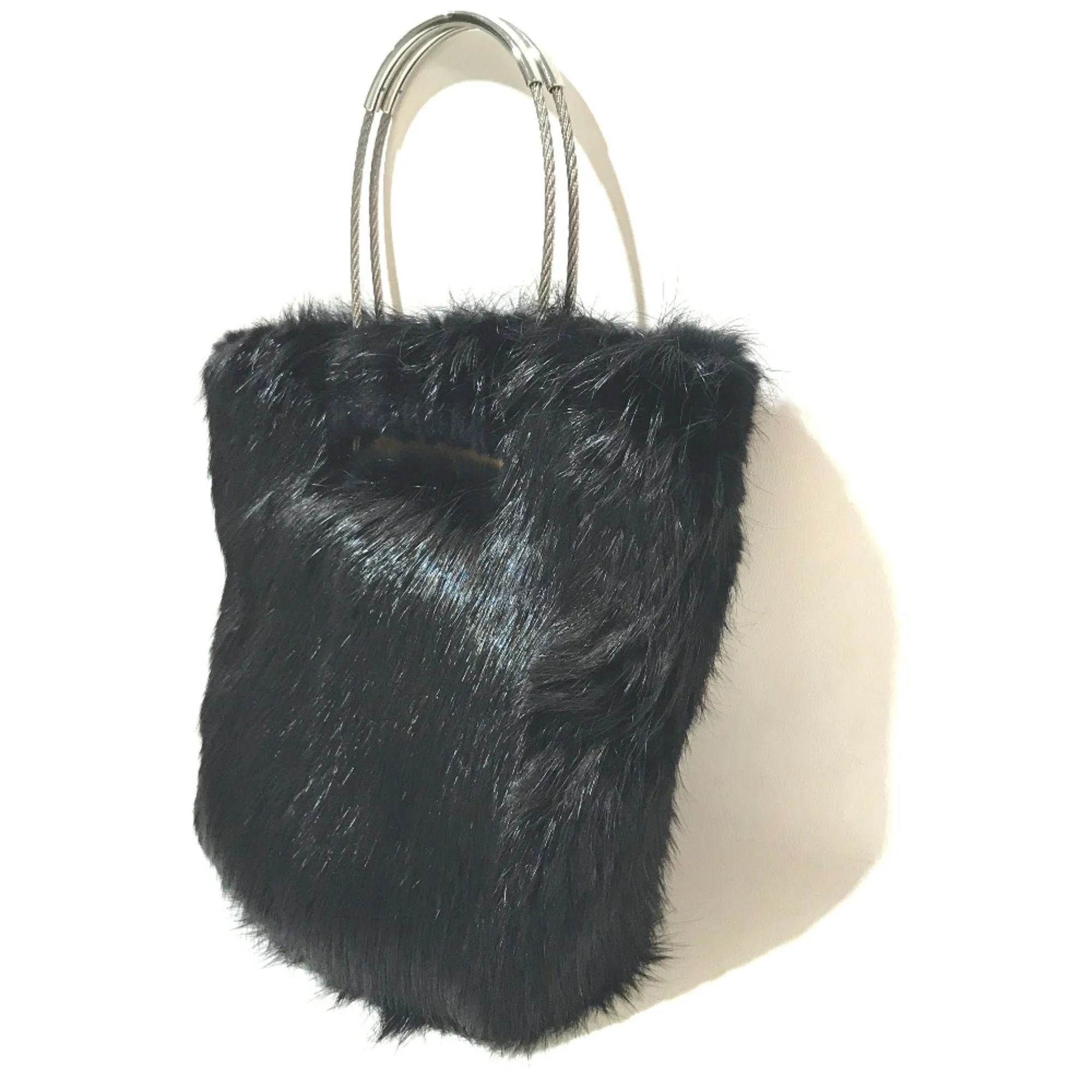 Balenciaga Black Fur Bag