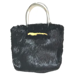 Balenciaga Black Fur Bag
