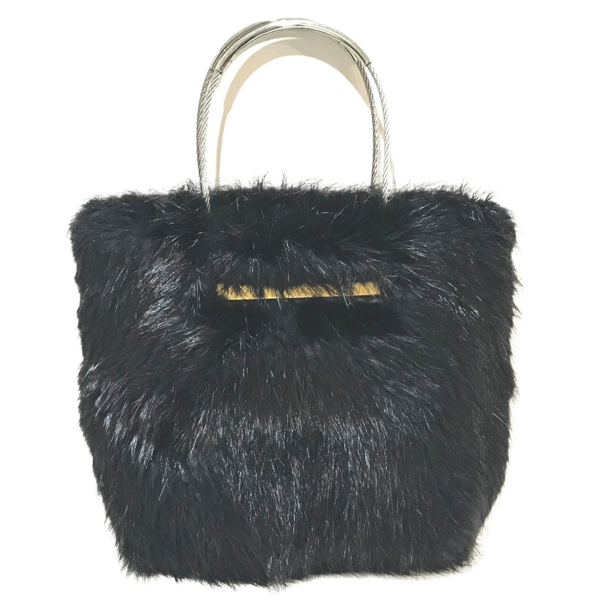 Balenciaga Black Fur Bag