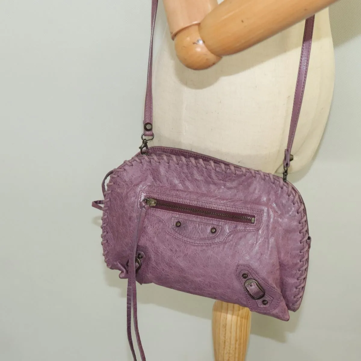 Balenciaga City Purple Leather Bag