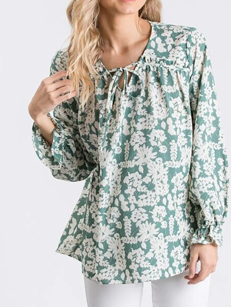 Believe in Time Woven Blouse in Teal