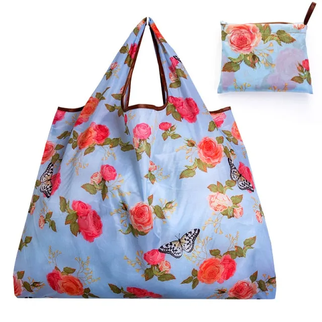 Big Size Thick Nylon Large Tote ECO Reusable Polyester Portable Shoulder Women's Handbags Folding Pouch Shopping Bag Foldable