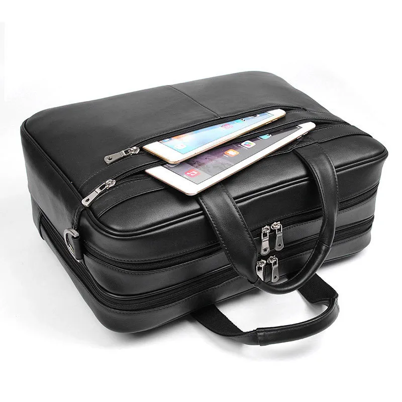 Black Genine Leather Business Briefcase 7319
