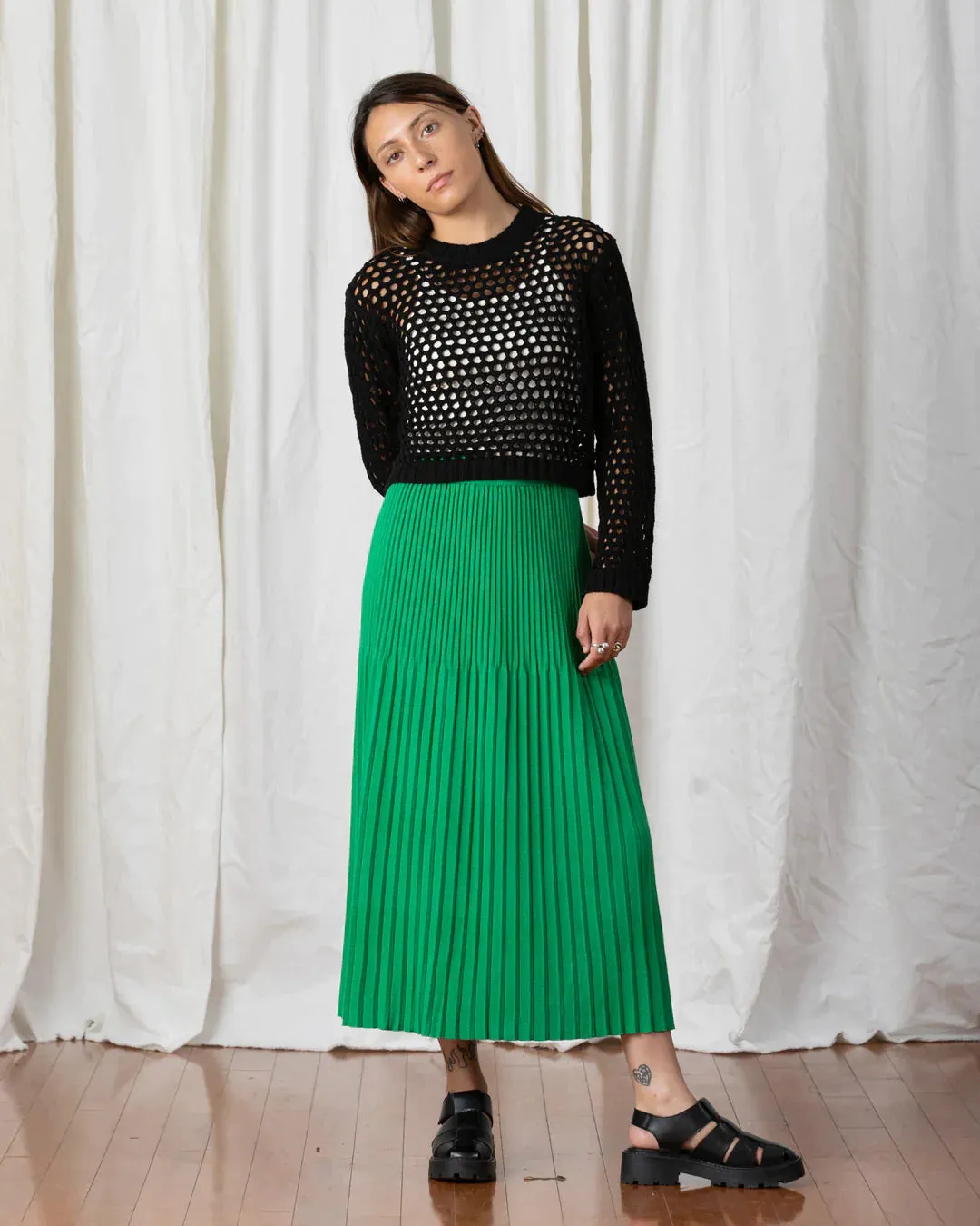 Black Open Knit Sweater