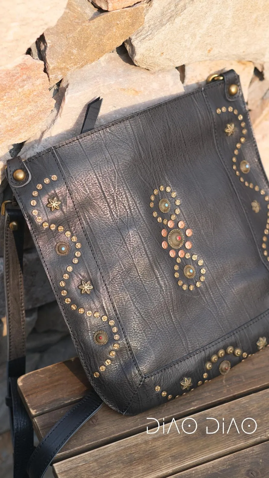 Black Studded Hobo Bag Western Studded Hobo Bag Purse