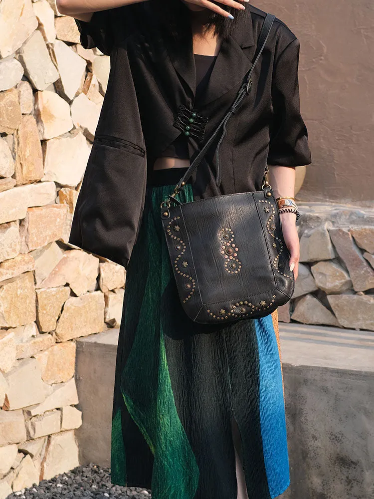 Black Studded Hobo Bag Western Studded Hobo Bag Purse