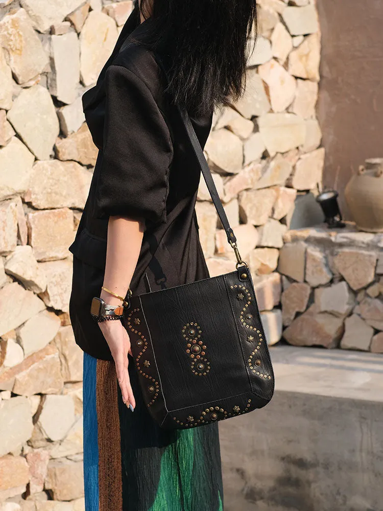 Black Studded Hobo Bag Western Studded Hobo Bag Purse