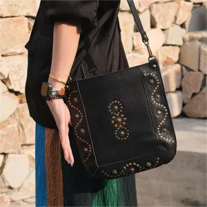 Black Studded Hobo Bag Western Studded Hobo Bag Purse