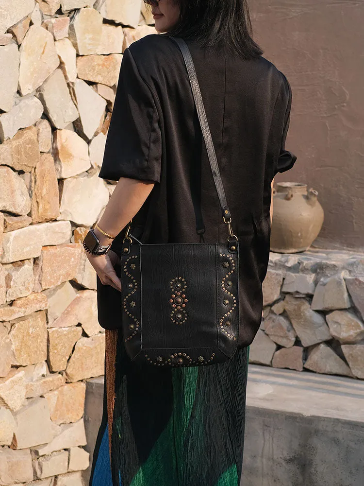 Black Studded Hobo Bag Western Studded Hobo Bag Purse
