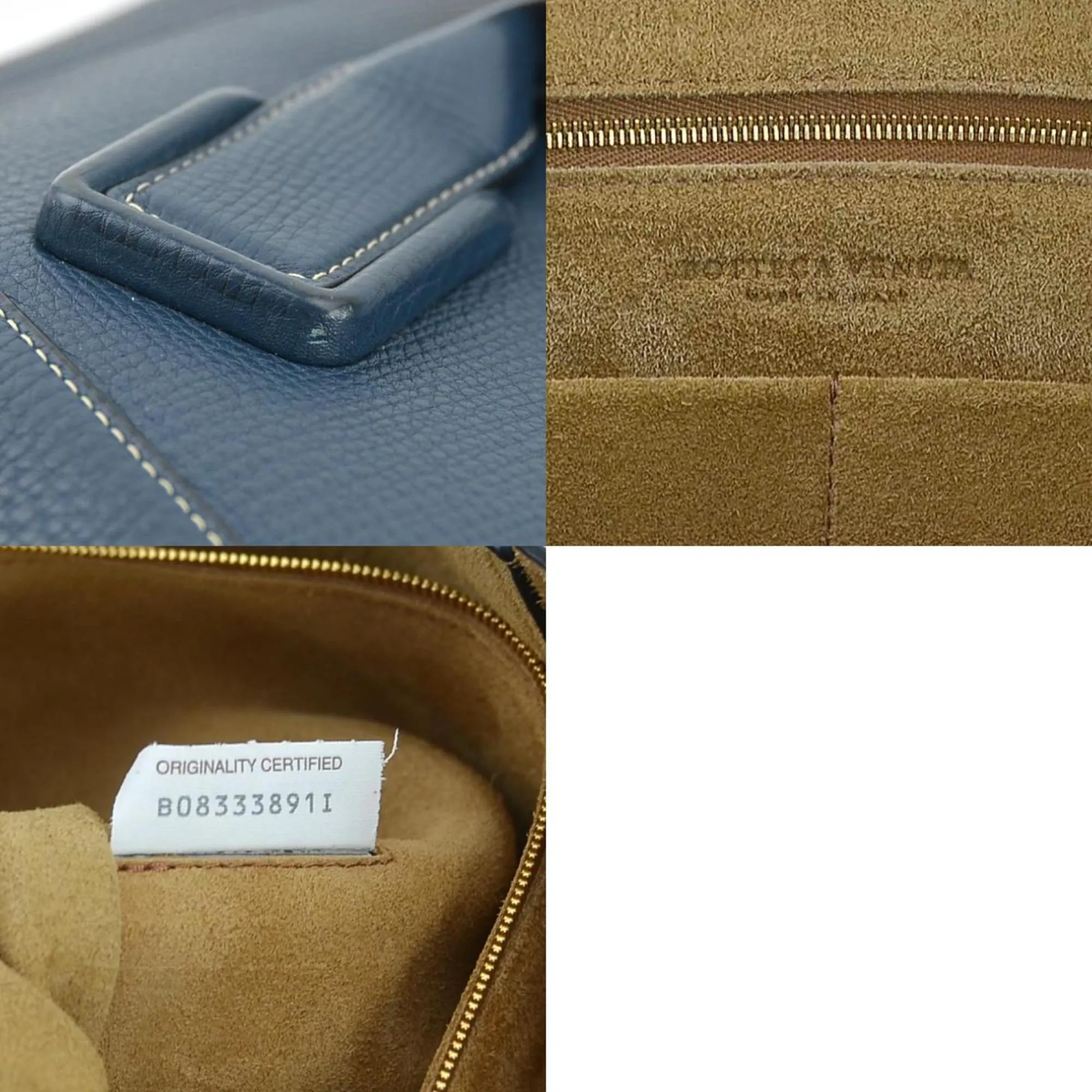Bottega Veneta Arco Navy Leather Bag