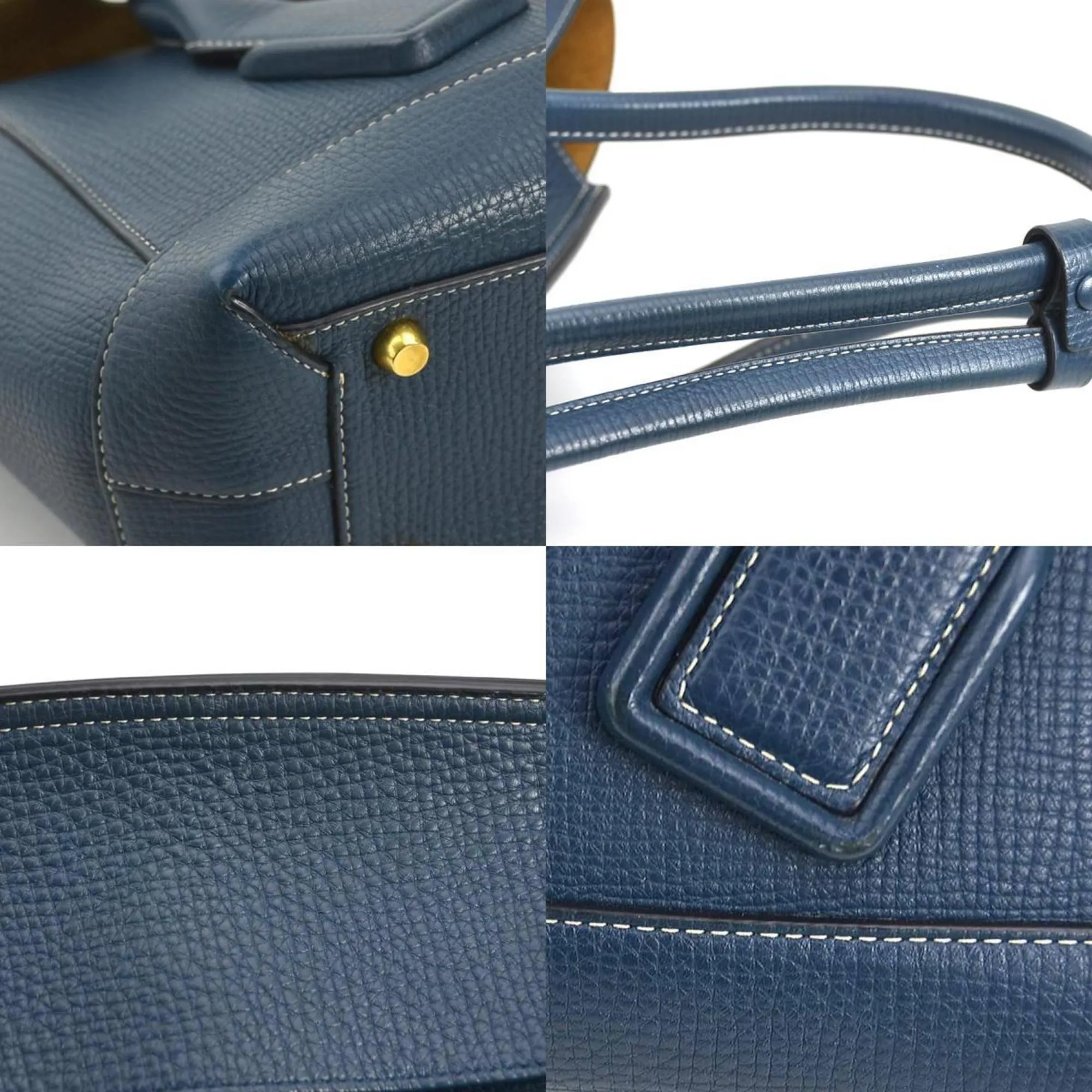 Bottega Veneta Arco Navy Leather Bag