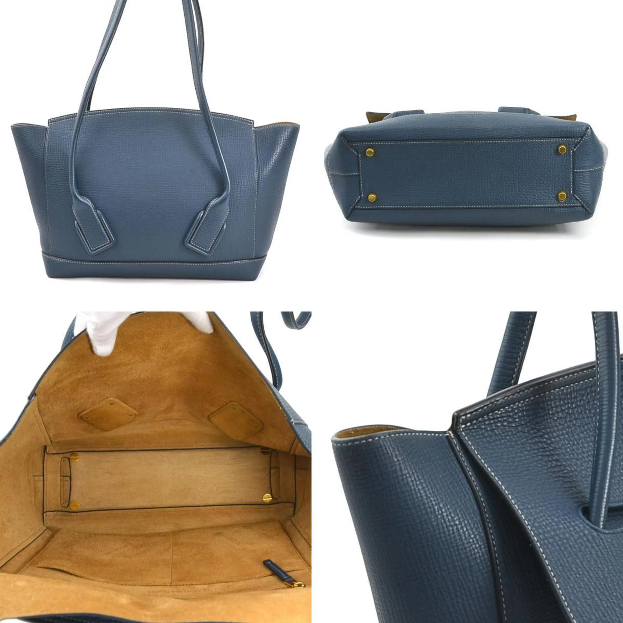 Bottega Veneta Arco Navy Leather Bag