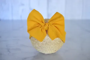 Bow Headband - Textured - Mustard