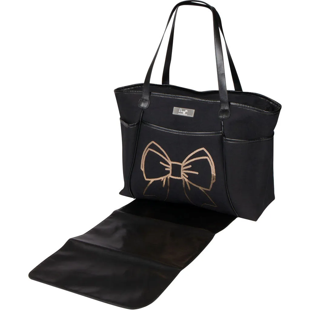 Bow Sequin Zipper Tote