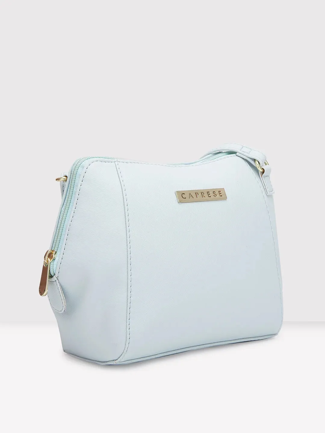 Caprese Holden Small Sling Solid Faux Leather For Women Powder Blue