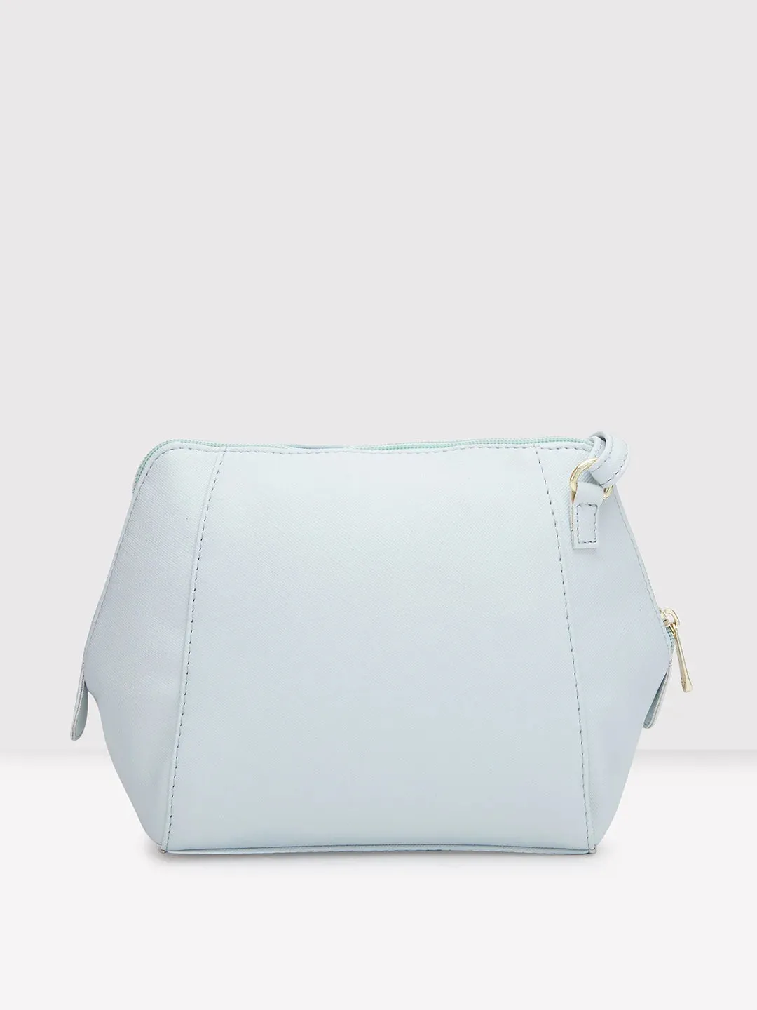 Caprese Holden Small Sling Solid Faux Leather For Women Powder Blue