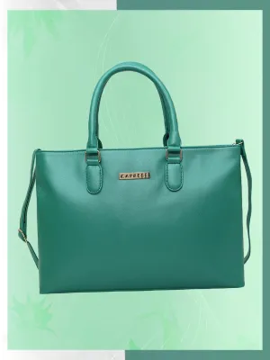 Caprese Juno Medium Satchel Metallic Faux Leather For Women Green