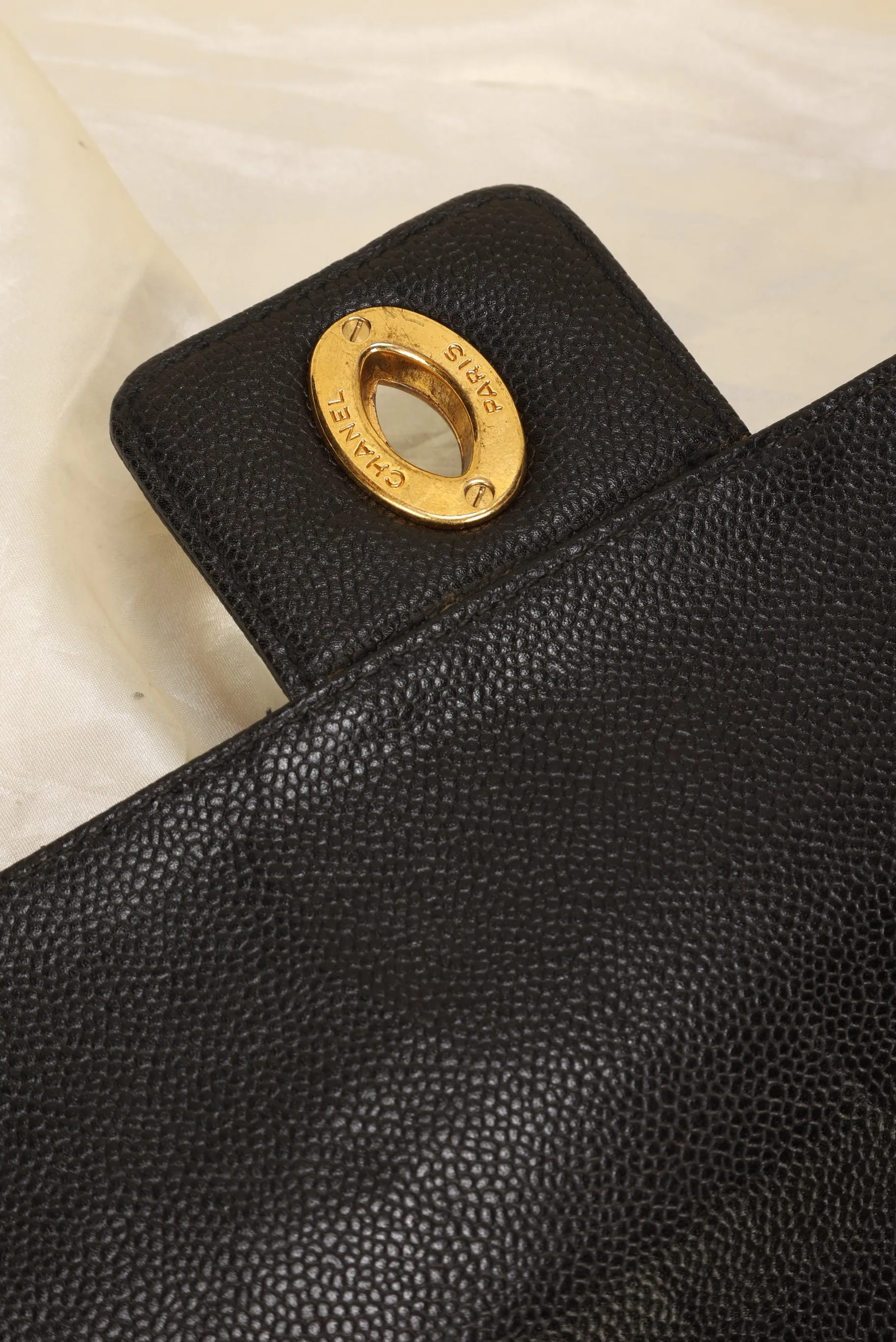 Chanel XL Logo Caviar Briefcase Bag
