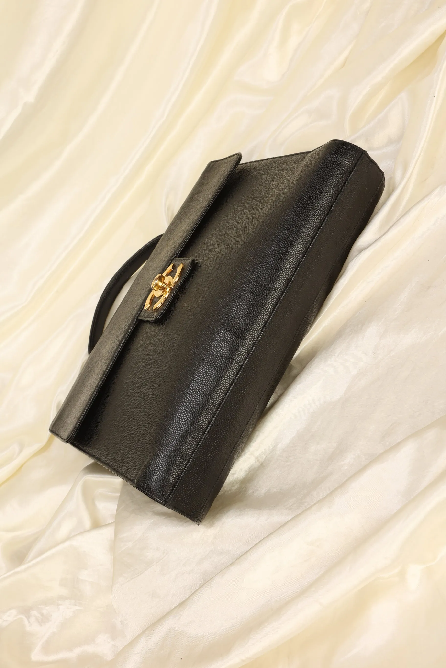 Chanel XL Logo Caviar Briefcase Bag
