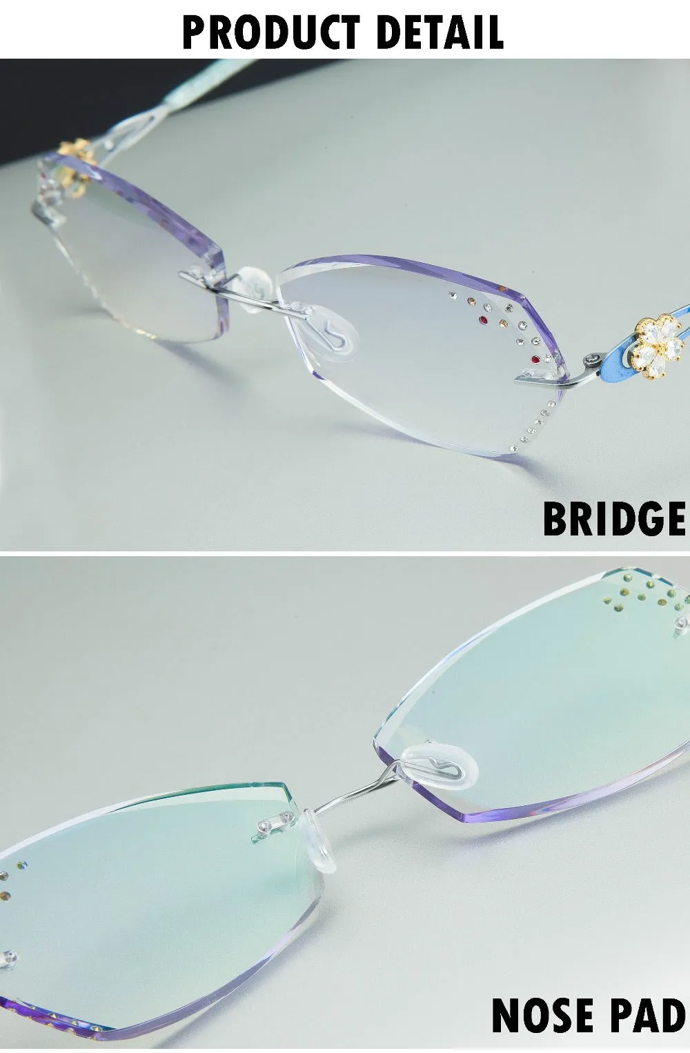 Chashma Women's Rimless Square Titanium Eyeglasses 2889
