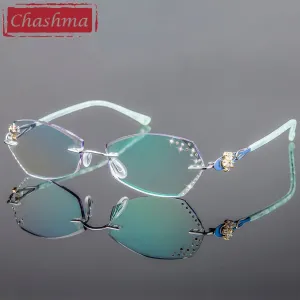 Chashma Women's Rimless Square Titanium Eyeglasses 2889