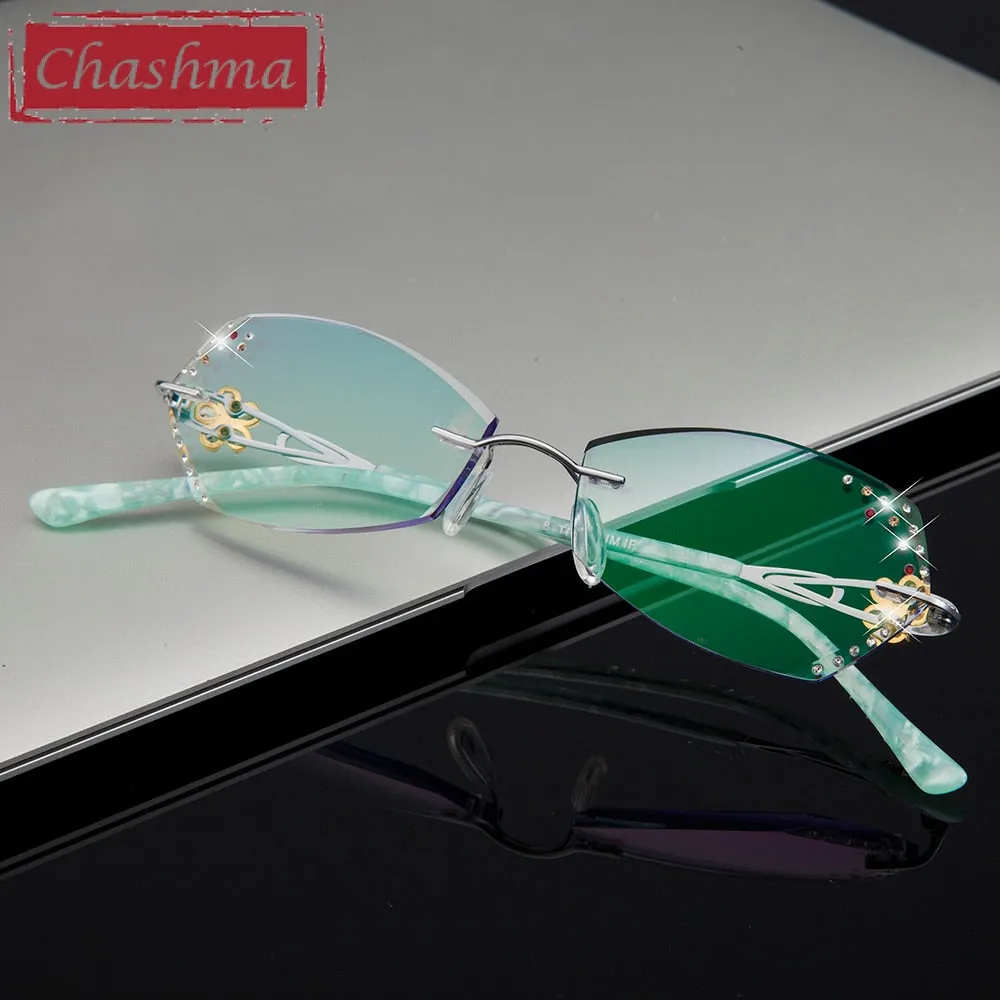 Chashma Women's Rimless Square Titanium Eyeglasses 2889