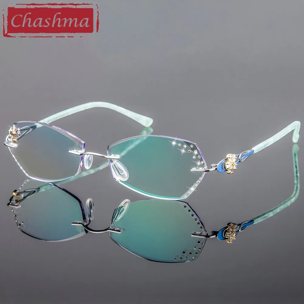 Chashma Women's Rimless Square Titanium Eyeglasses 2889