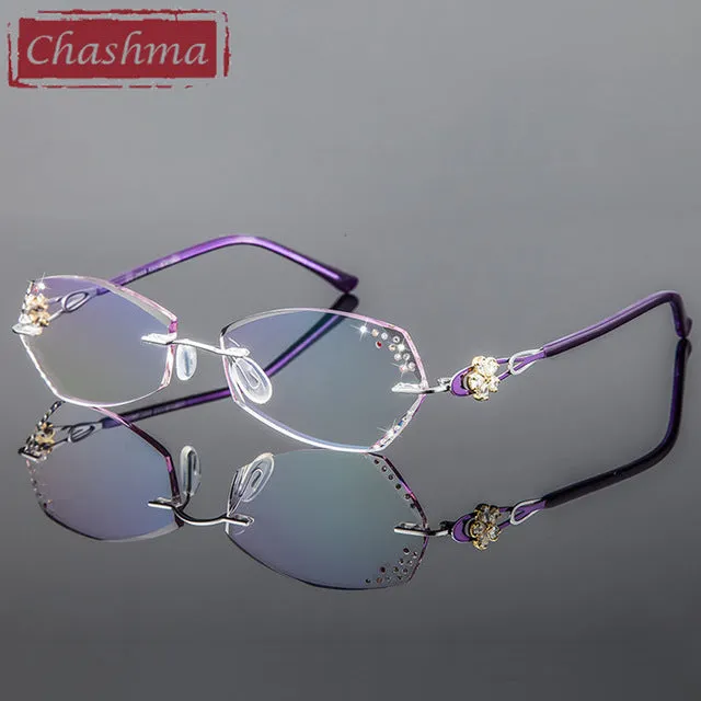 Chashma Women's Rimless Square Titanium Eyeglasses 2889