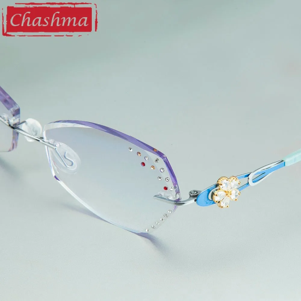 Chashma Women's Rimless Square Titanium Eyeglasses 2889