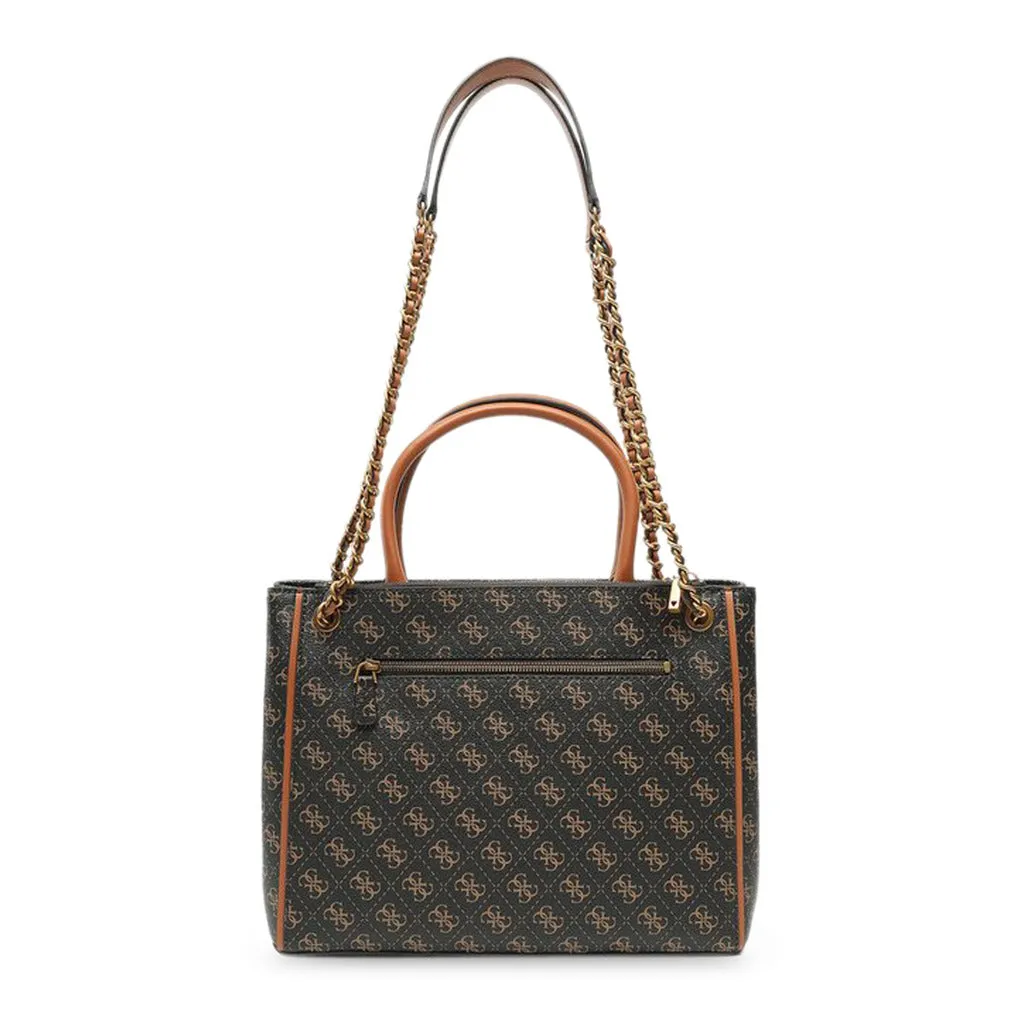 Chic and Stylish Polyurethane Handbag with Multiple Pockets and Handles