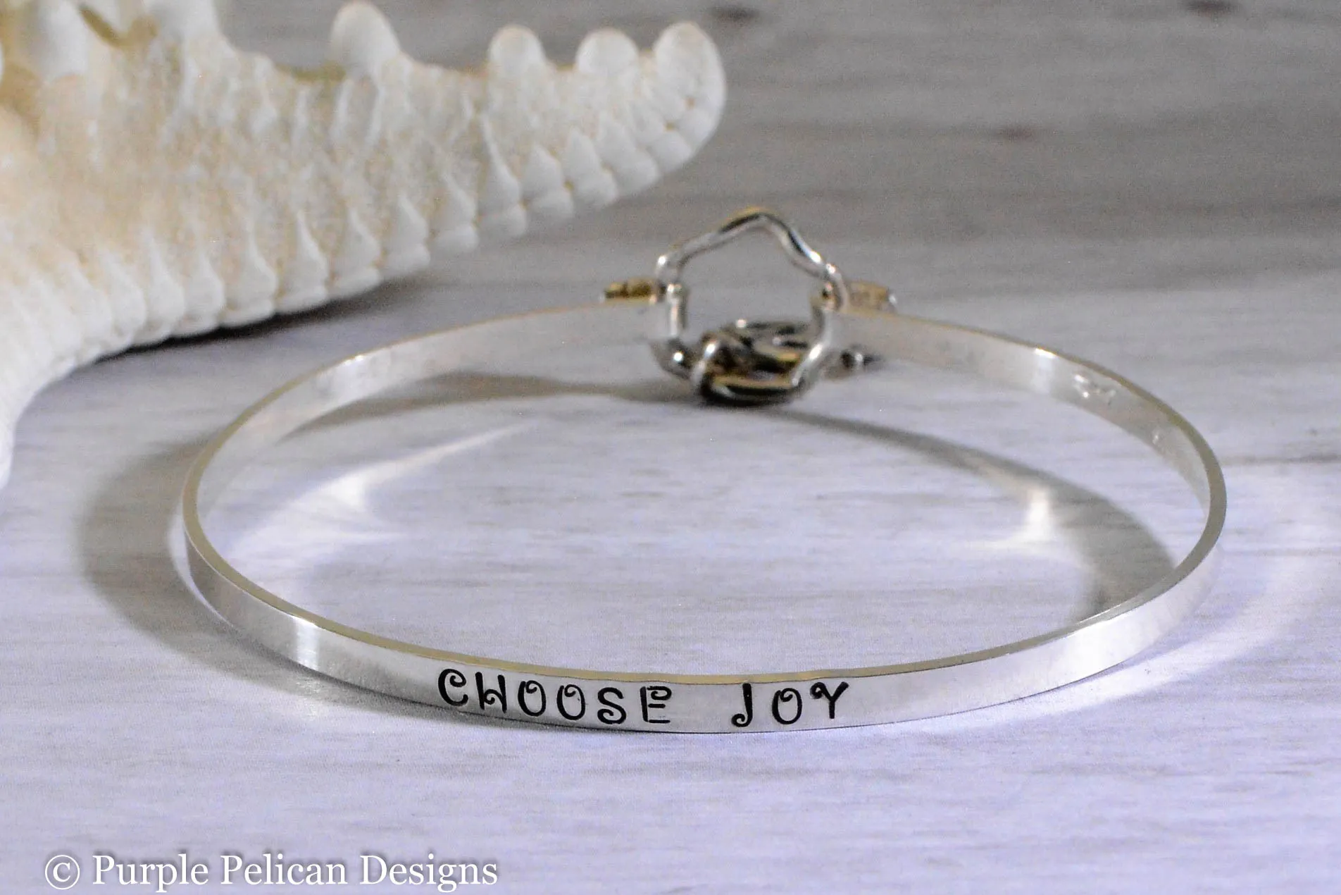 Choose Joy Hinged Bangle Sterling Silver